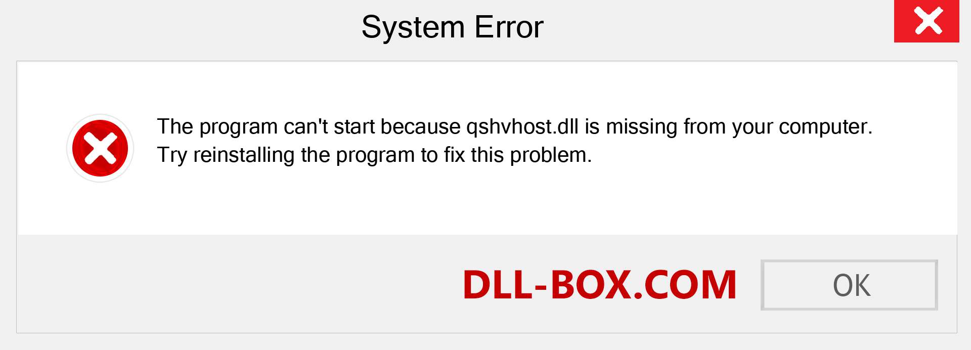  qshvhost.dll file is missing?. Download for Windows 7, 8, 10 - Fix  qshvhost dll Missing Error on Windows, photos, images